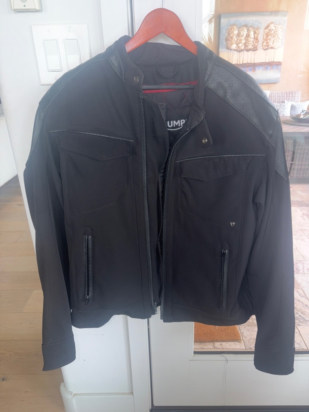 Triumph Black Men's Lightweight Jacket with Subtle Shoulder Trim
